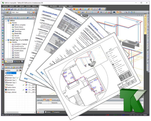 Memorias, listados y planos generados directamente en formato PDF